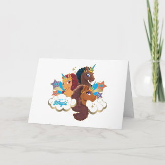 Carte Afro Unicorn "Fabriqué en magie" Trio Design