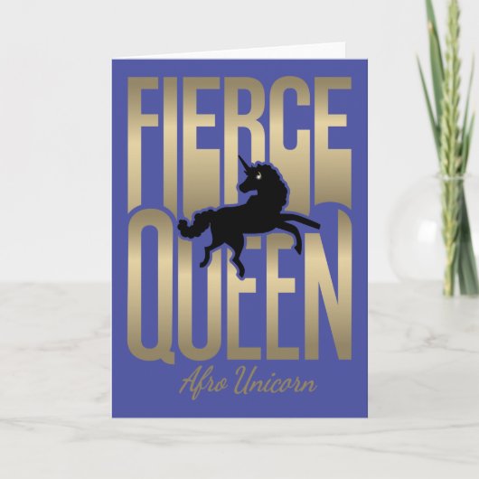 Carte Afro Unicorn Fierce Queen (Devant)