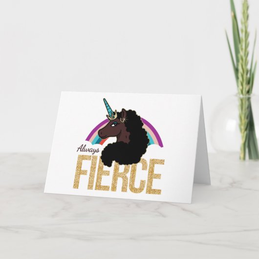Carte Afro Unicorn | Magique - Toujours fière (Devant)