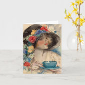 Carte Afternoon Tea - Harrison Fisher (Fleur jaune)