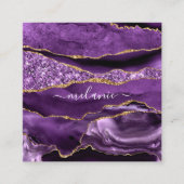 Carte Agate Purple Gold Parties scintillant avec n (Devant)