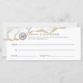 Carte Agate Salon Boutique cadeaux d'affaires Certificat (Dos)