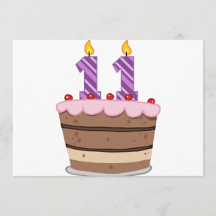 Carte Âge 11 sur le gâteau d'anniversaire