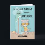 Carte Âge 12 Nephew Birthday Beach Funny Cool Raccoon<br><div class="desc">Vous devriez être en train de lire cette carte maintenant si vous voulez être en mesure de participer à la célébration du 12e anniversaire de votre neveu qui aura lieu plus tôt. Mais d'abord,  vous devez personnaliser cette carte avec son nom sur le devant avant de commander votre copie.</div>