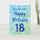 Carte Age 18 Fun 3D Blue Chill modifiable 18e anniversai (Devant)