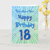 Carte Age 18 Fun 3D Blue Chill modifiable 18e anniversai (Fleur jaune)