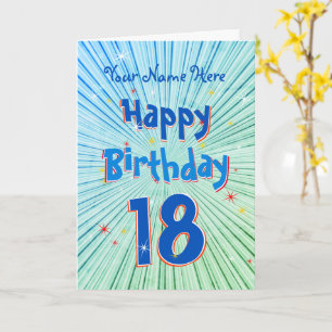 Carte Age 18 Fun 3D Blue Chill modifiable 18e anniversai