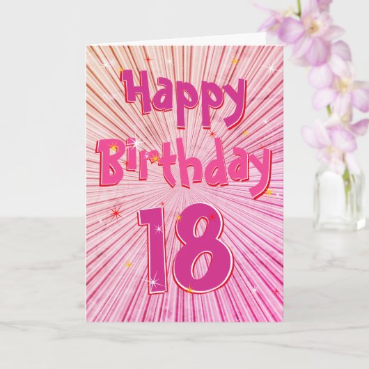 Carte Age 18 Fun 3D Rose Candy 18th Birthday Card (Orchidée)