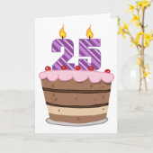 Carte Age 25 on Birthday Cake (Fleur jaune)