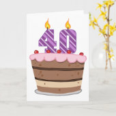 Carte Âge 40 sur le gâteau d'anniversaire (Fleur jaune)