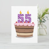 Carte Âge 55 sur gâteau d'anniversaire (Debout devant)