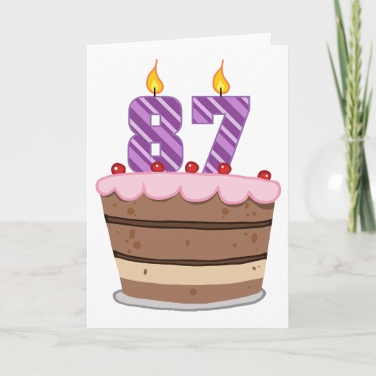 Carte Âge 87 sur gâteau d'anniversaire (Devant)