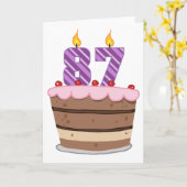 Carte Âge 87 sur gâteau d'anniversaire (Fleur jaune)