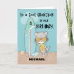 Carte Âge 8 Grandson Anniversaire Plage Amusant Cool Rac<br><div class="desc">Ce pourrait être la meilleure carte que vous pouvez offrir à votre cher petit-fils une fois son 8e anniversaire célébré bientôt. Le raton laveur cool sur le devant est sûr d'apporter des salutations d'anniversaire amusantes pour lui. De plus,  vous pouvez personnaliser la couverture avec son nom.</div>