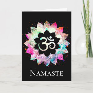 Carte Âge de mandala de fleur de Lotus de symbole d'OM
