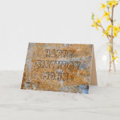 Carte Âge de pierre Joyeux anniversaire John (Fleur jaune)