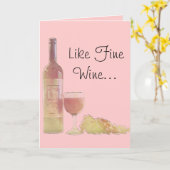 Carte Âge du vin Anniversaire (Fleur jaune)
