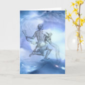 Carte Age du Zodiaque Aquarius (Fleur jaune)