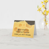 Carte Âge et fromage Anniversaire (Fleur jaune)