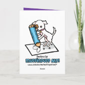 Carte Age personnalisable Danseuse de ballet de dessin (Dos)