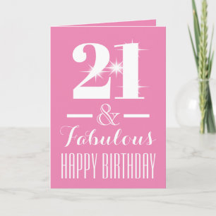 Carte Age personnalisé et fabuleux blanc rose pastel