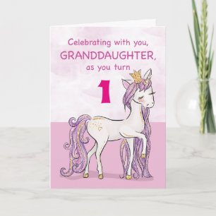 Carte Âge personnalisé Petite-fille Anniversaire Cheval 