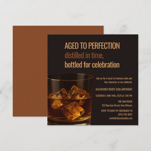 Carte Aged to Perfection | Whisky Birthday (Devant / Derrière)