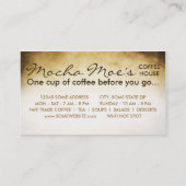 carte âgée de fidélité de café (Dos)