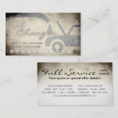 carte âgée de fidélité de changements d'huile (Devant / Derrière)