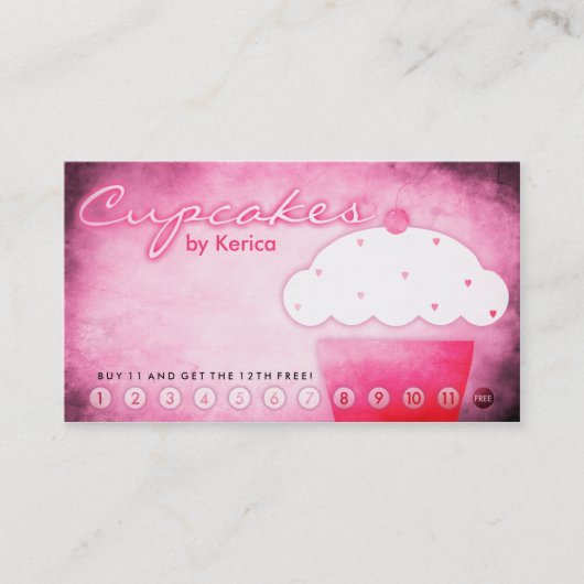 carte âgée de fidélité de magasin de petit gâteau (Devant)