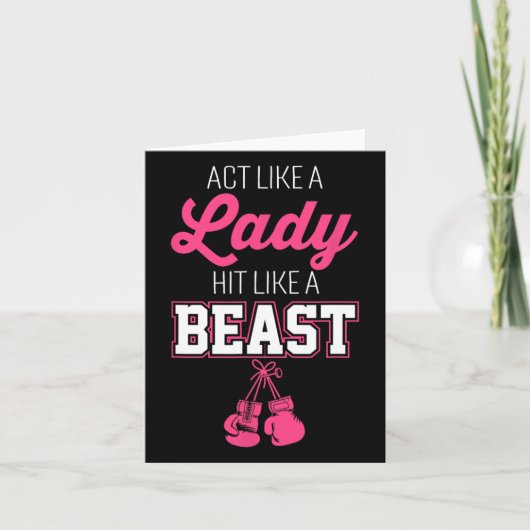 Carte Agissez Comme Une Dame Touchée Comme Une Boss Boxe (Devant)