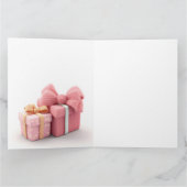 Carte Agneau bébé mignon dans une jupe, robe rose avec d (Intérieur)