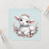 Carte Agneau mignon avec la couronne florale (Devant/Arrière en situation)