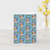 CARTE AGRÉABLE PATRIOTIQUE ÉLÉPHANT WAVANT DRAPEAU AMÉRI (Fleur jaune)