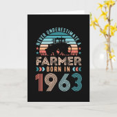 Carte Agriculteur né 1963 60e anniversaire de l'agricult (Fleur jaune)