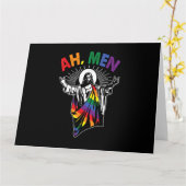 Carte Ah les hommes drôles LGBT Gay Pride Jésus Drapeau  (Fleur jaune)