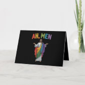 Carte Ah Men Funny LGBT Gay pride Jesus Rainbow Flag (Devant)