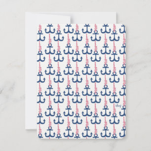 Carte Ahoy Vintage motif Ancre.