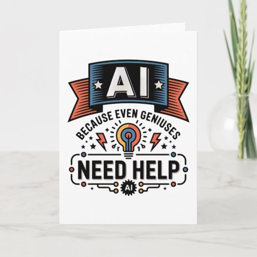 Carte AI Genius Humor Tech Quote Design (Devant)