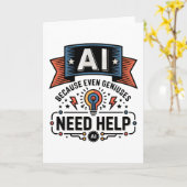 Carte AI Genius Humor Tech Quote Design (Fleur jaune)