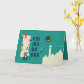 Carte Aïd el-Fitr Moubarak (Fleur jaune)