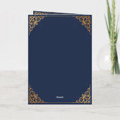 Carte Aïd Moubarak Gold Blue Elegant Aïd tendance (Dos)