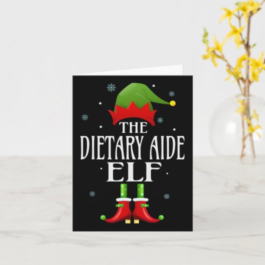 Carte Aide alimentaire Elf Xmas drôle Famille correspond (Fleur jaune)