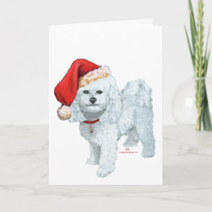 Carte Aide de Bichon Frise Santas