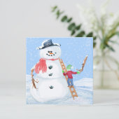 Carte Aide Du Père Noël Pour Construire Un Snowman Silen (Debout devant)