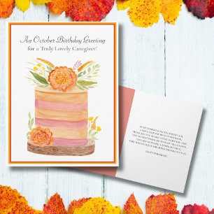 Carte Aide-soignante Octobre Anniversaire Marigolds sur 