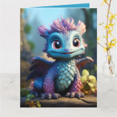 Carte Aiden, un dragon lunaire (Fleur jaune)