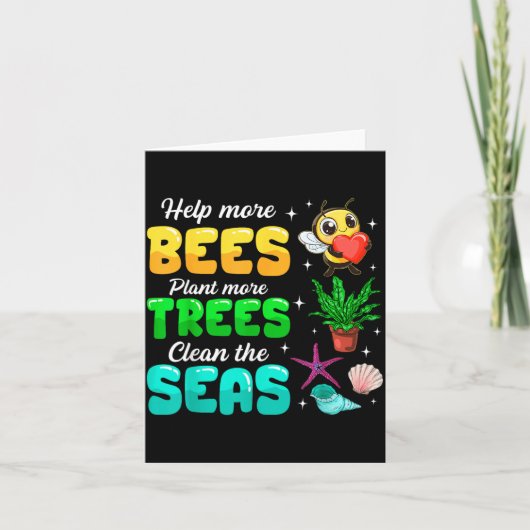 Carte Aider Plus D'Abeilles Planter Plus D'Arbres Nettoy (Devant)
