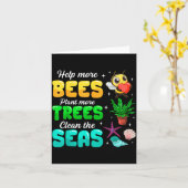 Carte Aider Plus D'Abeilles Planter Plus D'Arbres Nettoy (Fleur jaune)