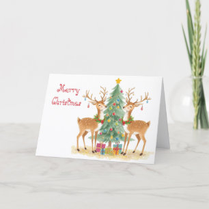 Carte Aides de rennes de Santa & Noël fantaisiste